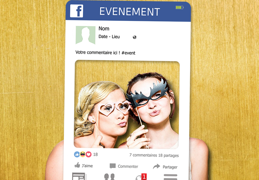 Cadre photobooth personnalisable Facebook