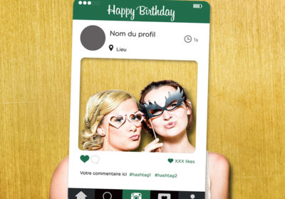 Cadre a selfie Instagram personnalisable Vert foncé