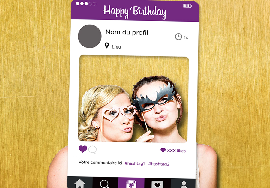 Cadre à selfie Instagram Violet personnalisable