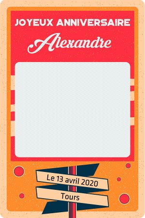 Cadre photobooth personnalisable style vintage