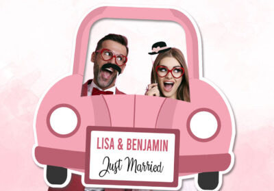 Impression-Cadre-photobooth-forme-voiture-mariage